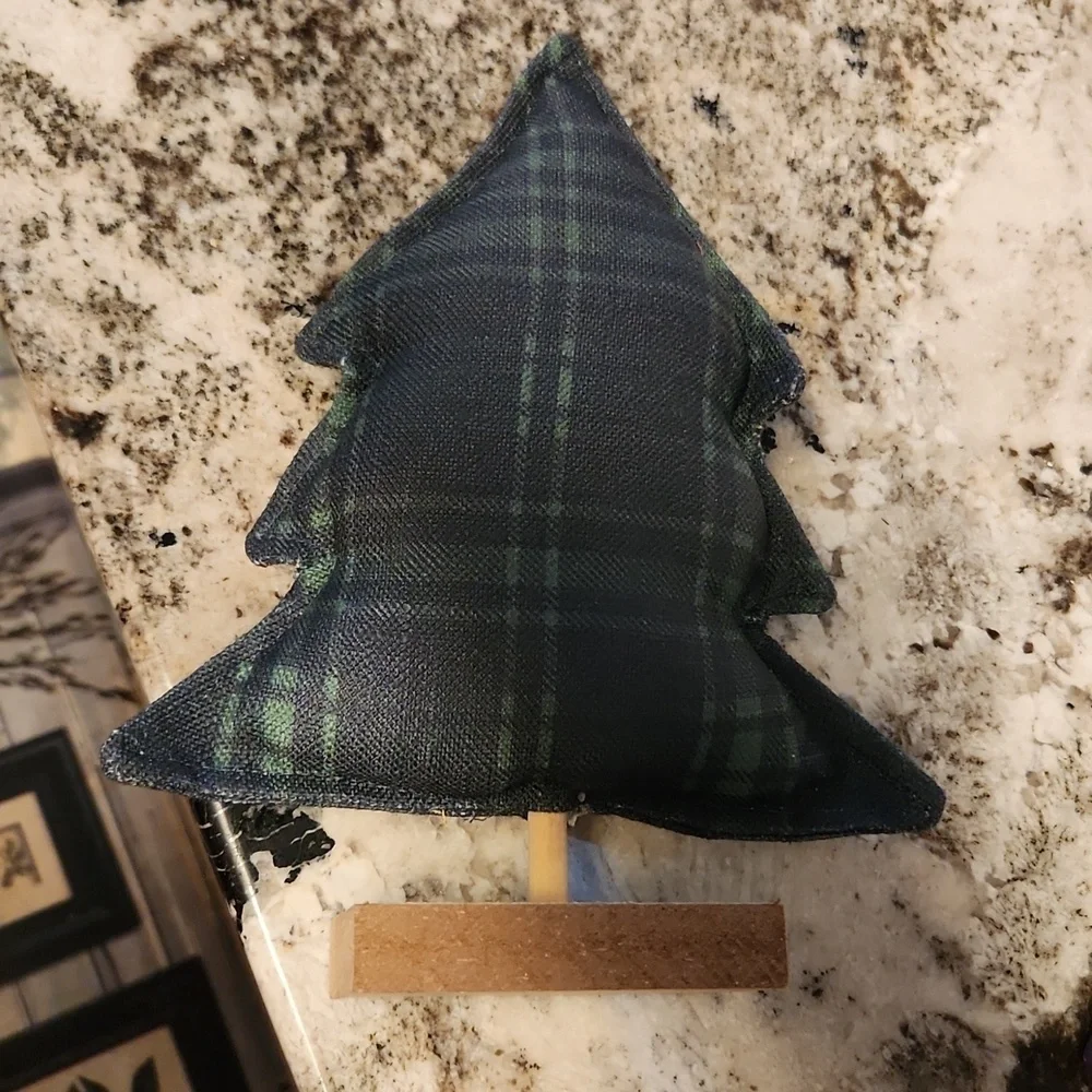 Christmas tree on block stand table display
